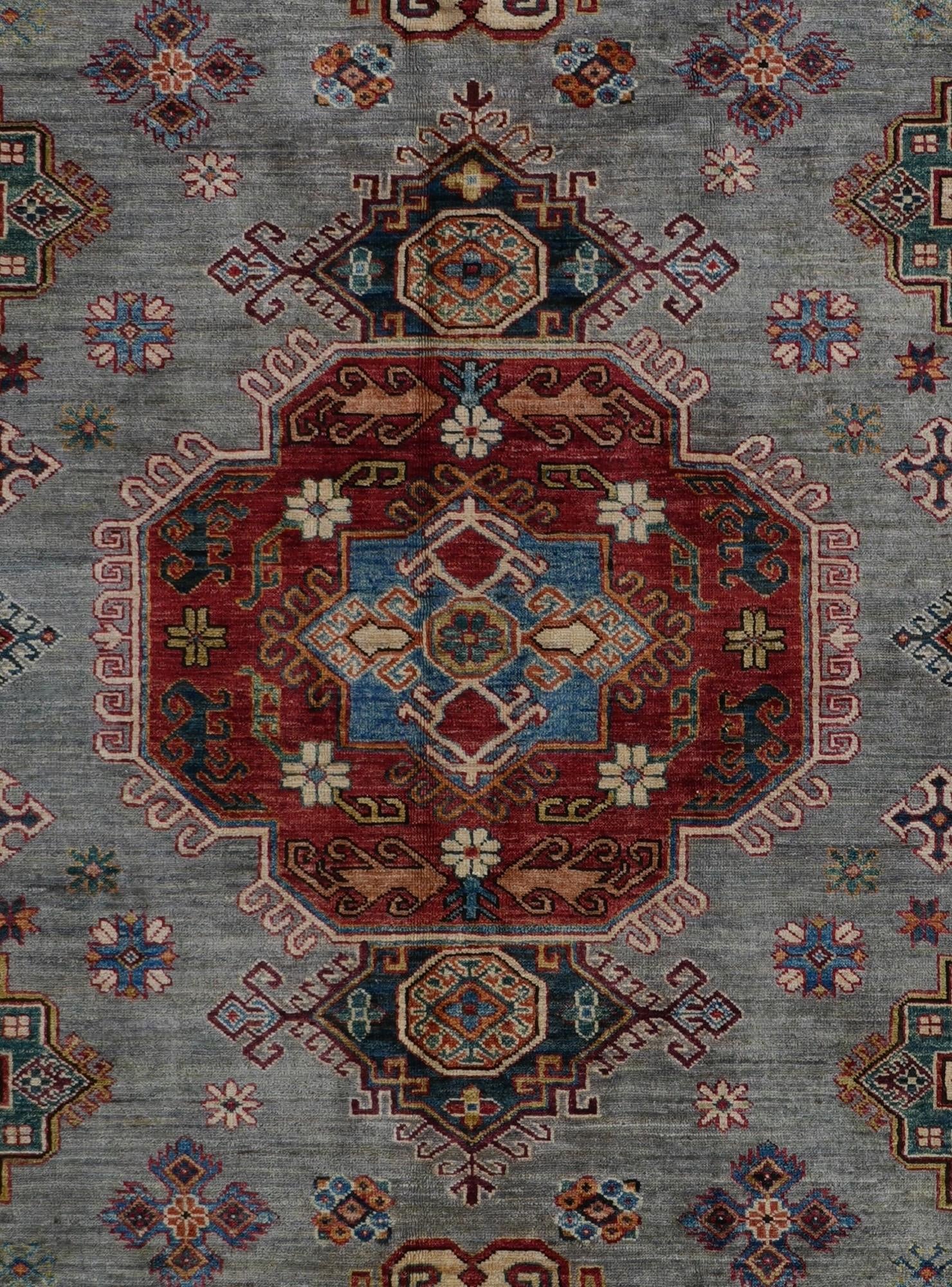 9' 3 x 12' 2 Hand Knotted Kazak Rug