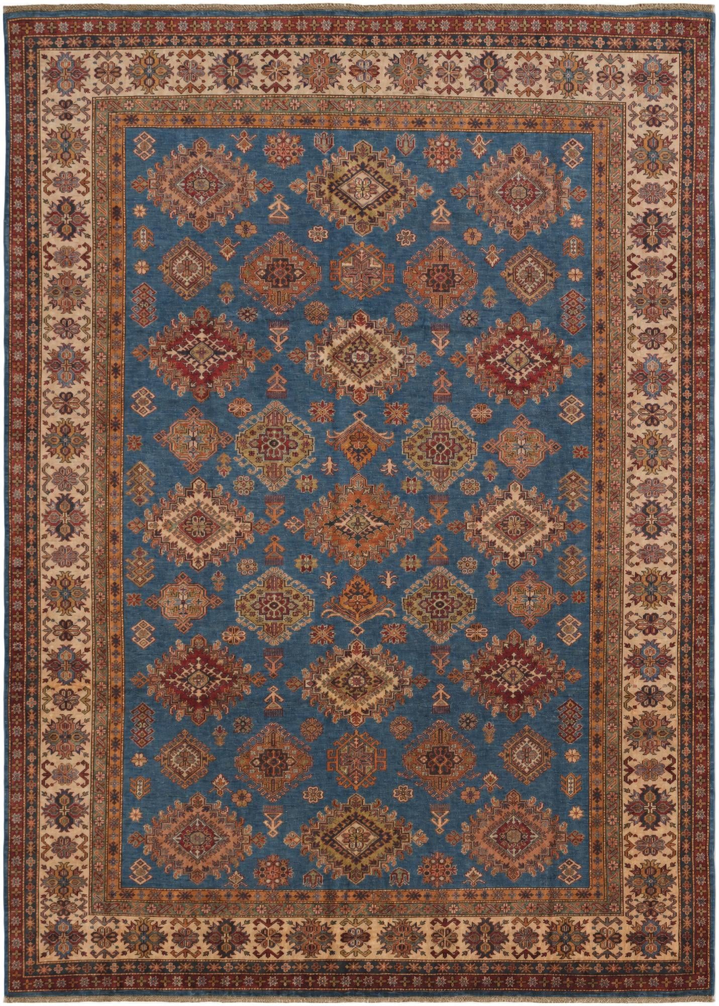 8' 10 x 12' 3 Hand Knotted Kazak Rug