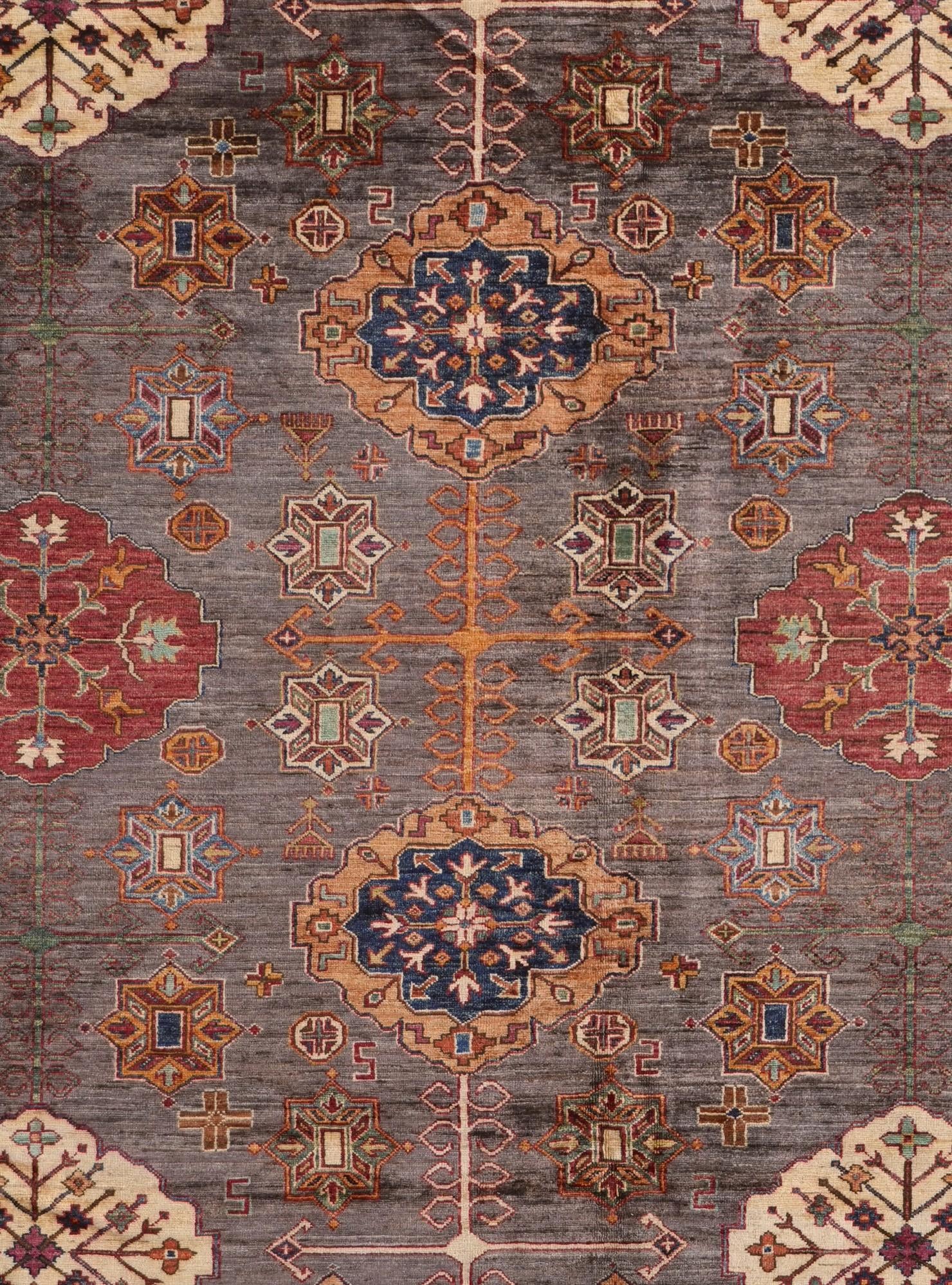 9' x 12' 4 Hand Knotted Kazak Rug