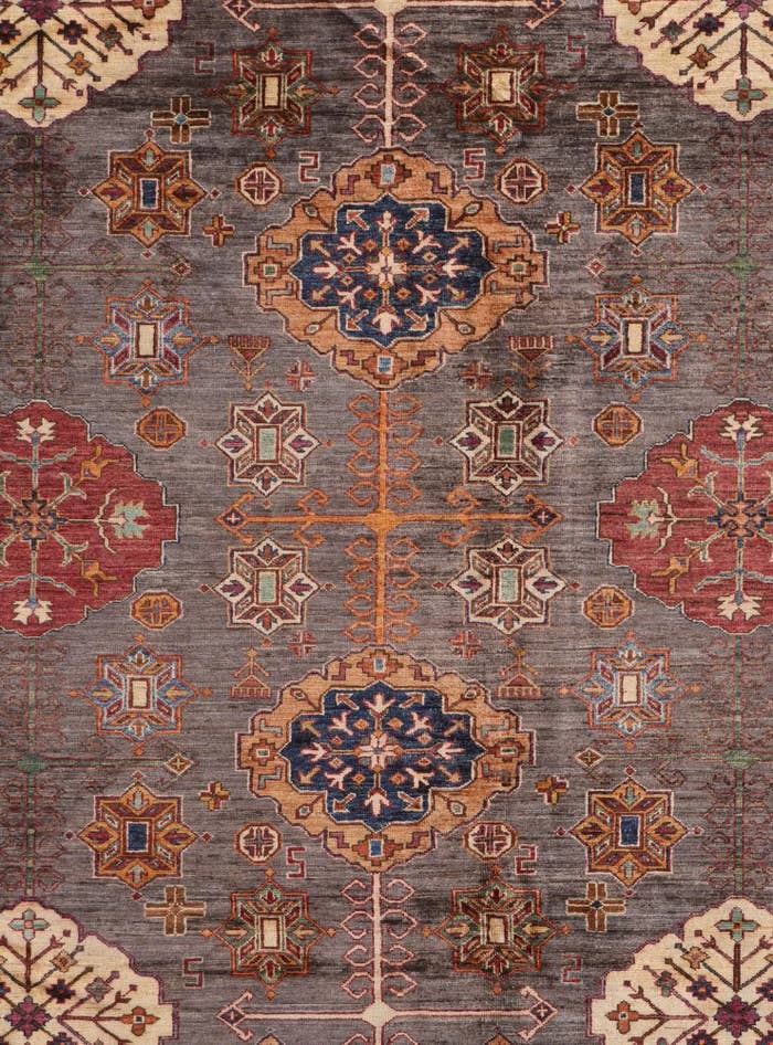 Detail image of 9' x 12' 4 Hand Knotted Kazak Rug