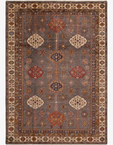 9' x 12' 4 Hand Knotted Kazak Rug