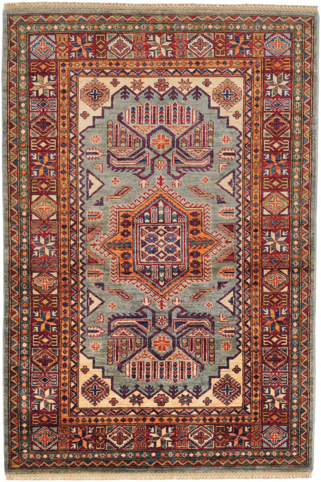 3' 11 x 5' 10 Hand Knotted Kazak Rug
