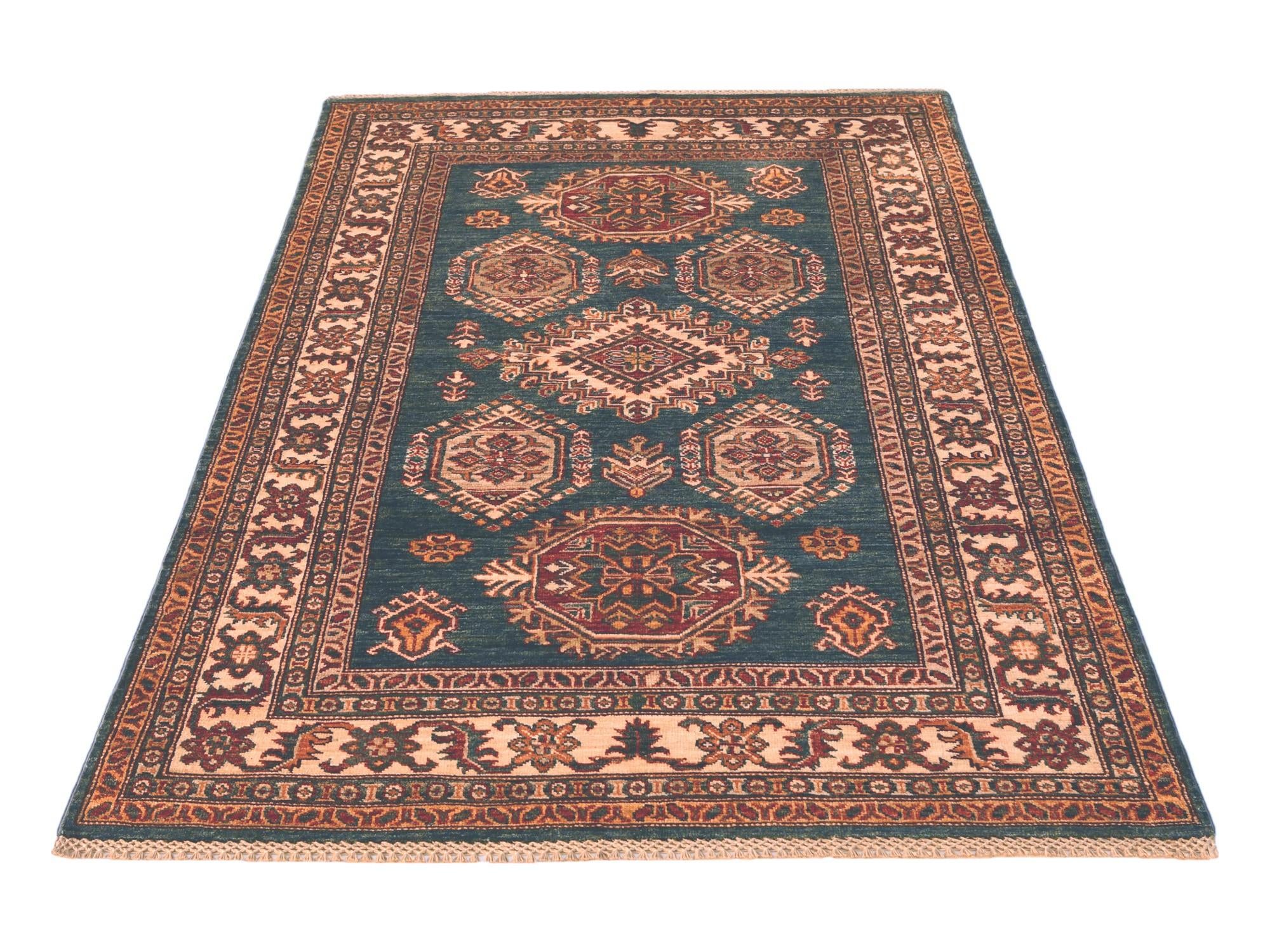 4' x 6' 3 Hand Knotted Kazak Rug