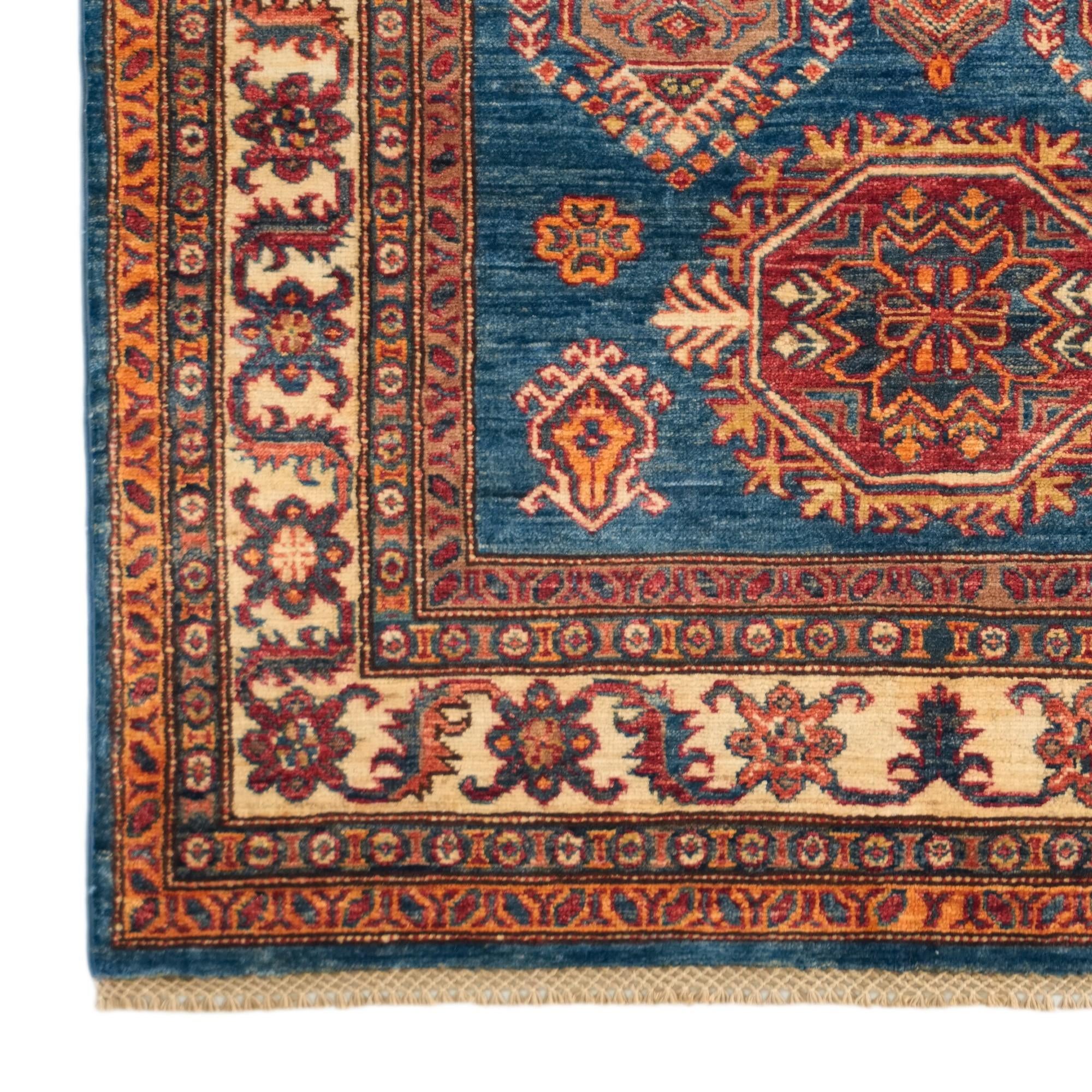 4' x 6' 3 Hand Knotted Kazak Rug