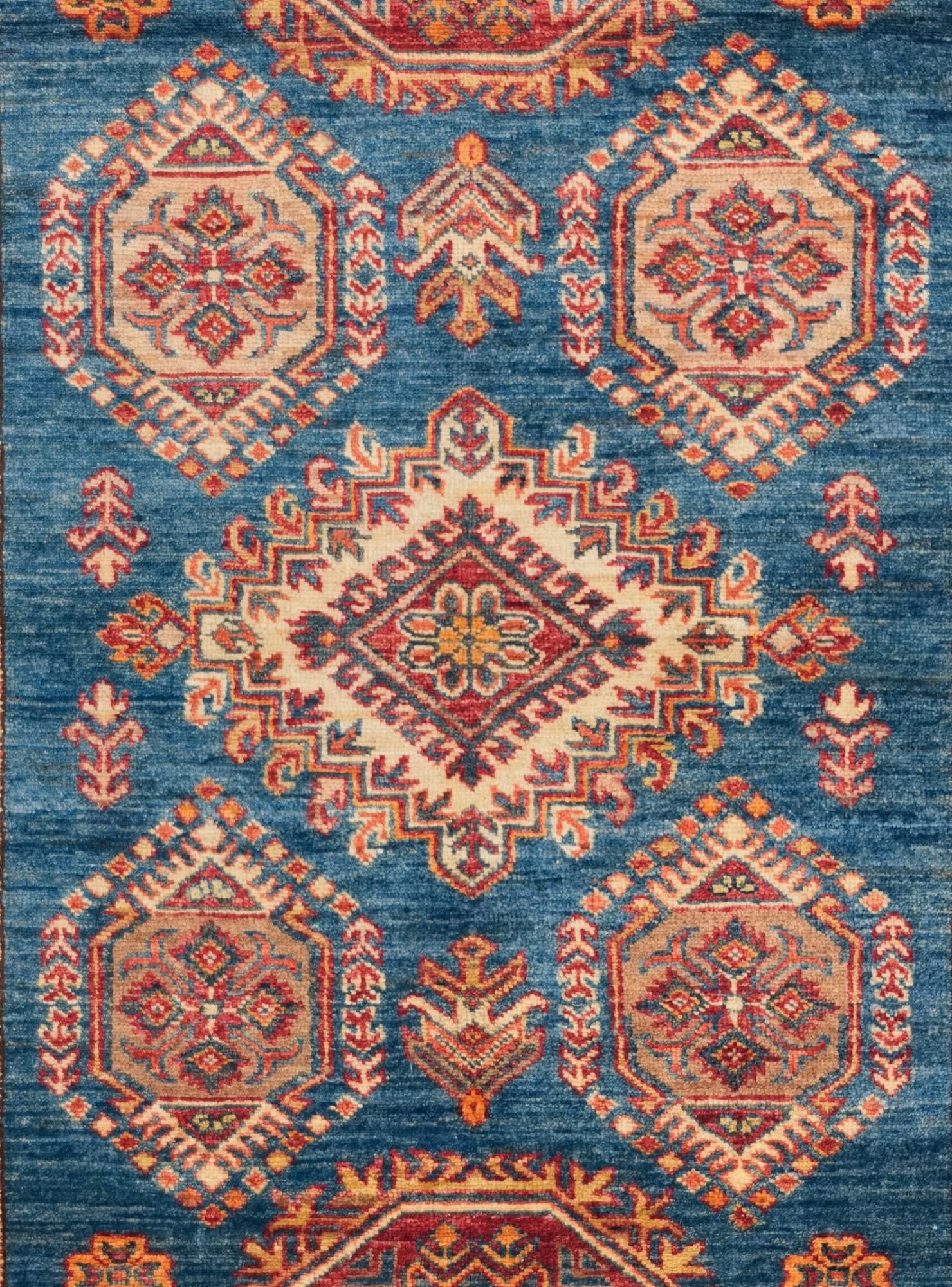 4' x 6' 3 Hand Knotted Kazak Rug