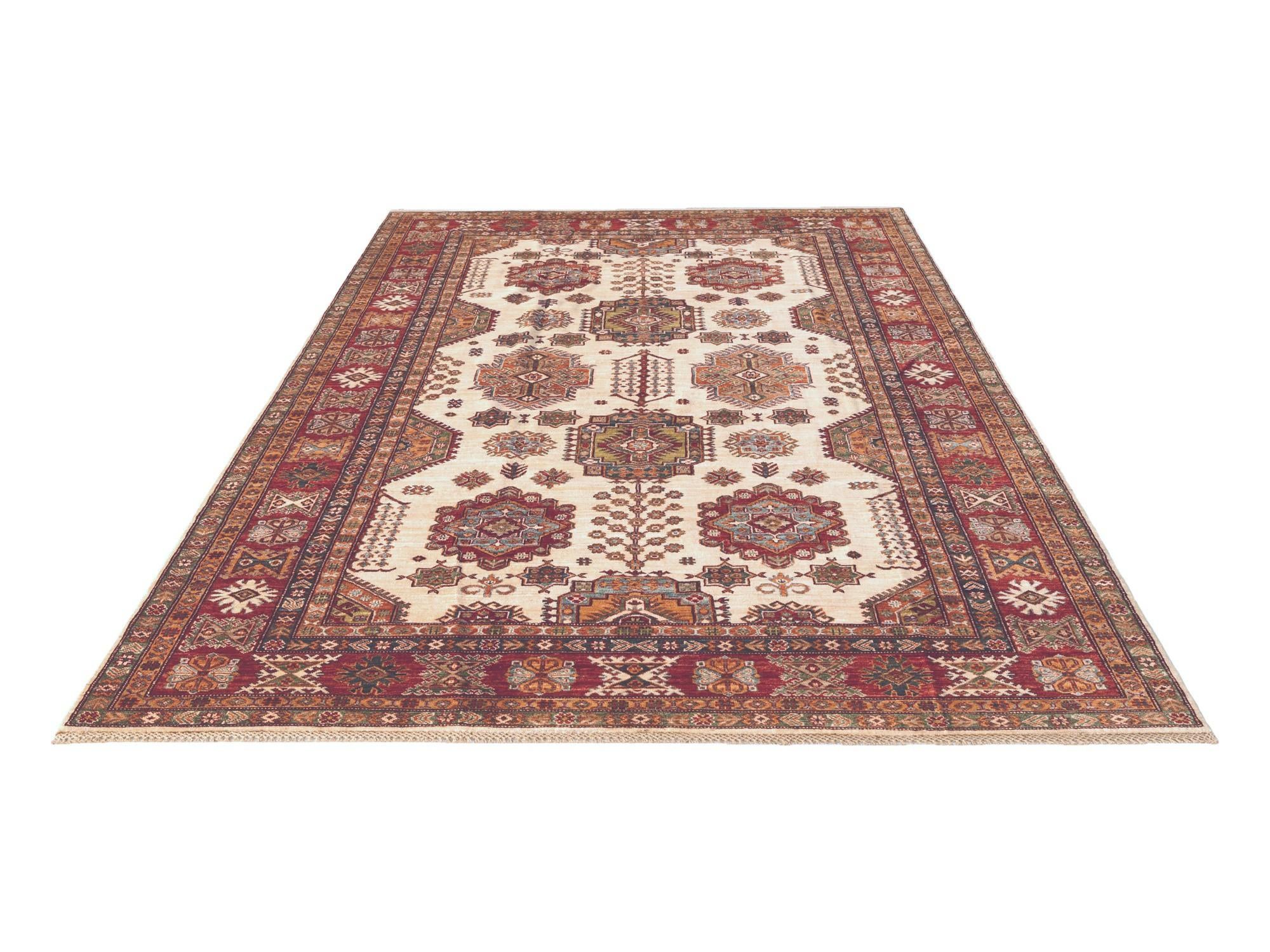 6' 11 x 10' 4 Hand Knotted Kazak Rug