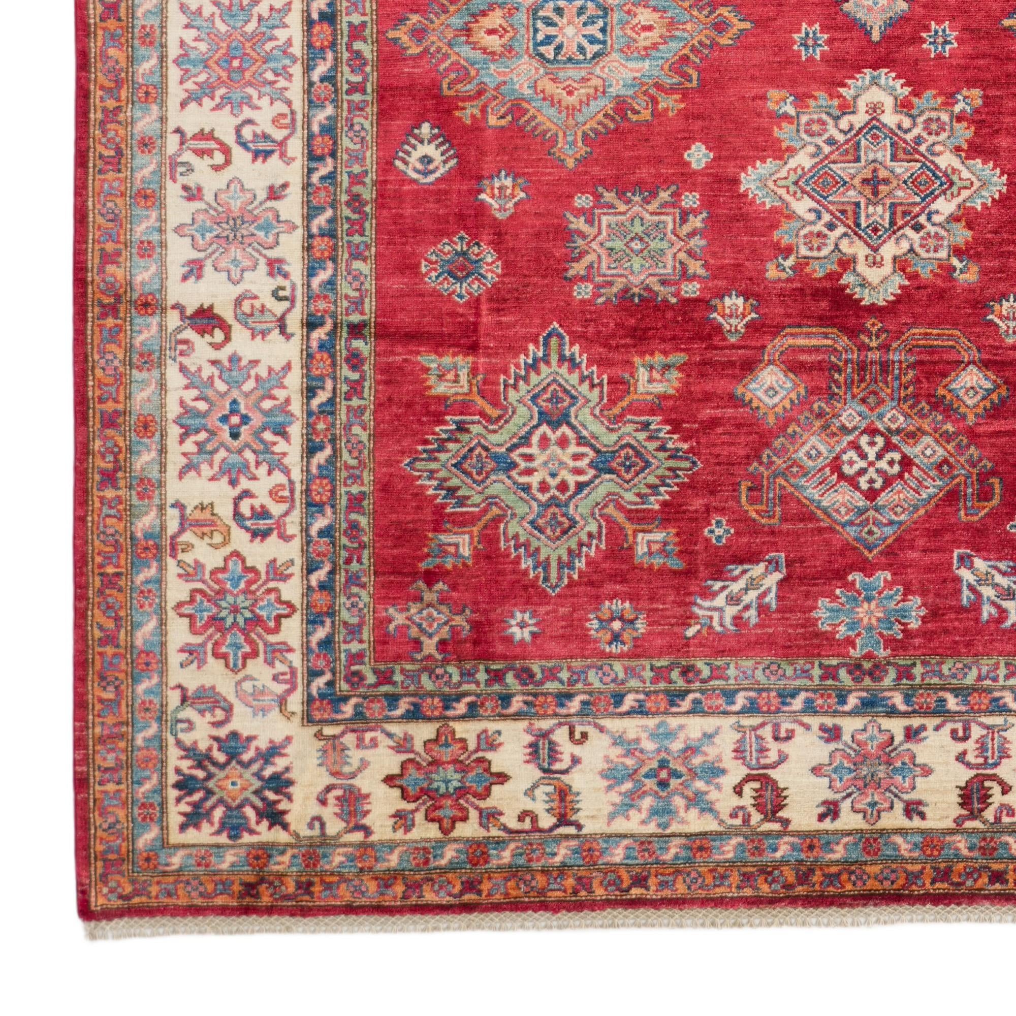 6' 9 x 10' 3 Hand Knotted Kazak Rug