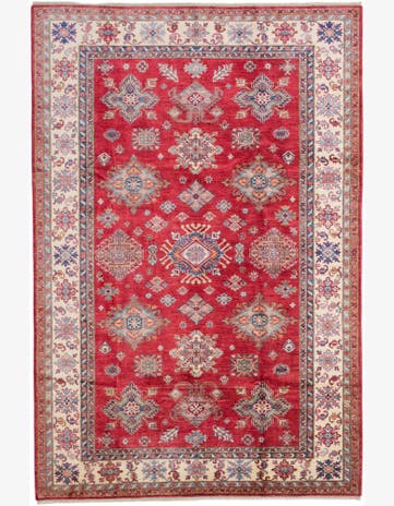 6' 9 x 10' 3 Hand Knotted Kazak Rug