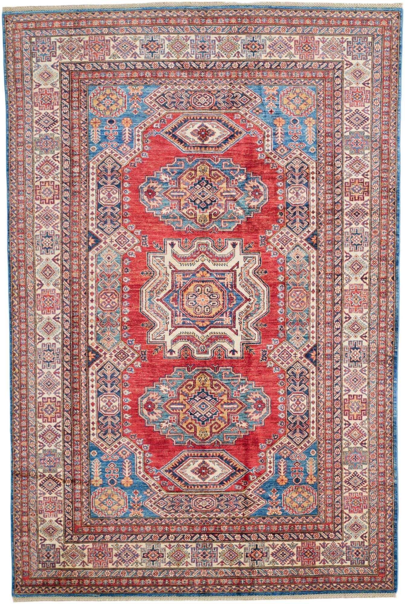 6' 8 x 9' 11 Hand Knotted Kazak Rug