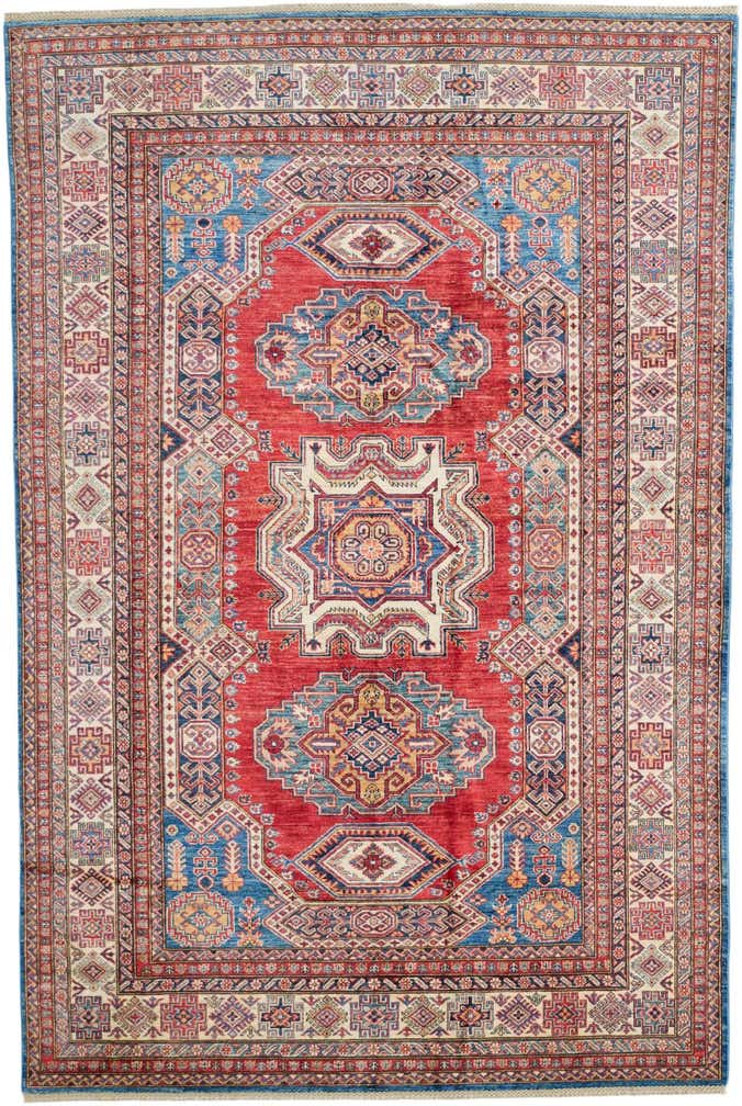 6' 8 x 9' 11 Hand Knotted Kazak Rug