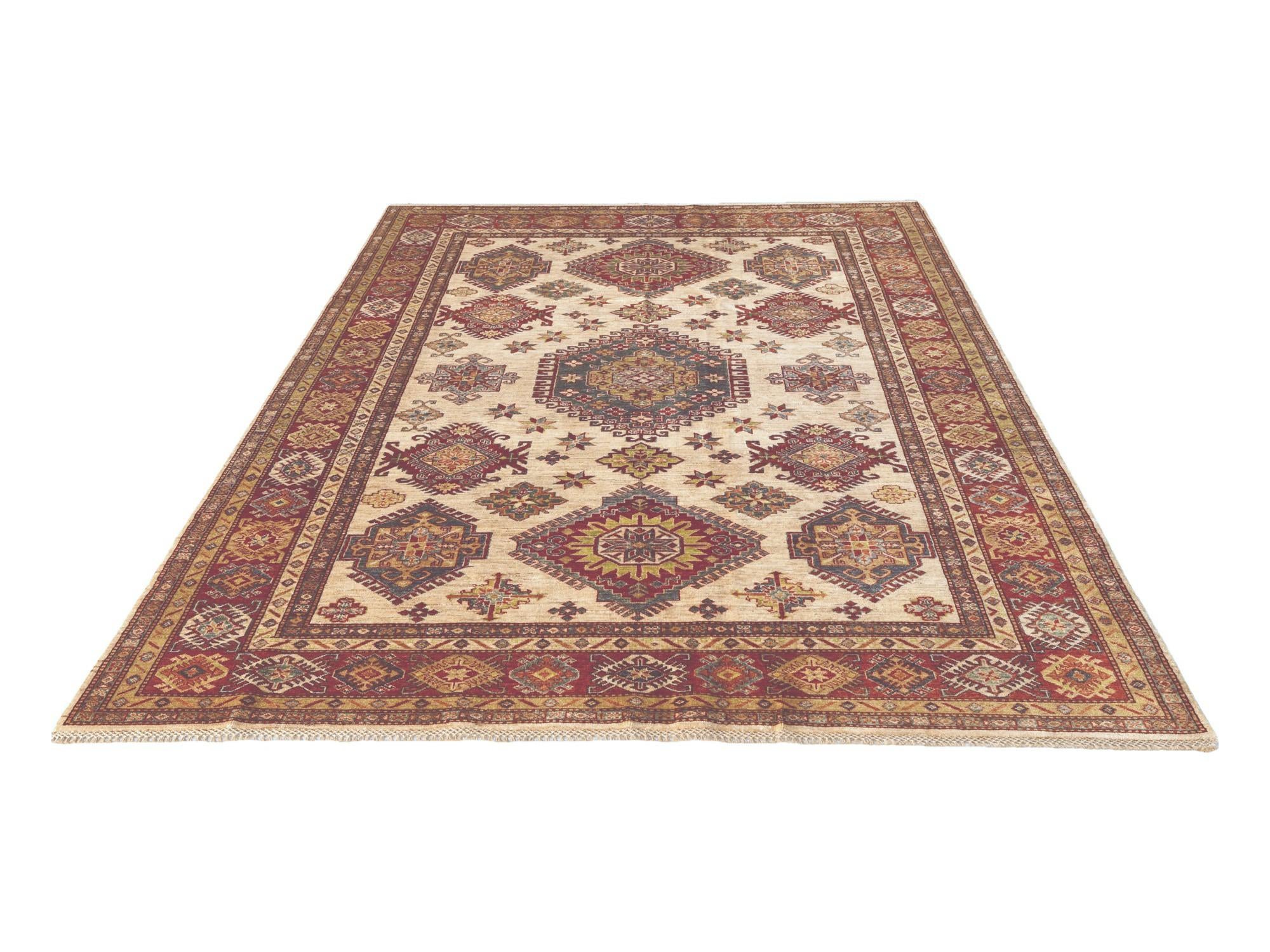 6' 7 x 10' 6 Hand Knotted Kazak Rug