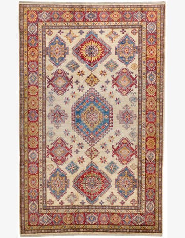 6' 7 x 10' 6 Hand Knotted Kazak Rug