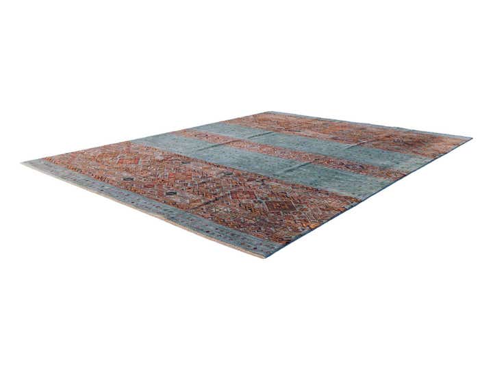 8' x 10' 3 Hand Knotted Kazak Rug
