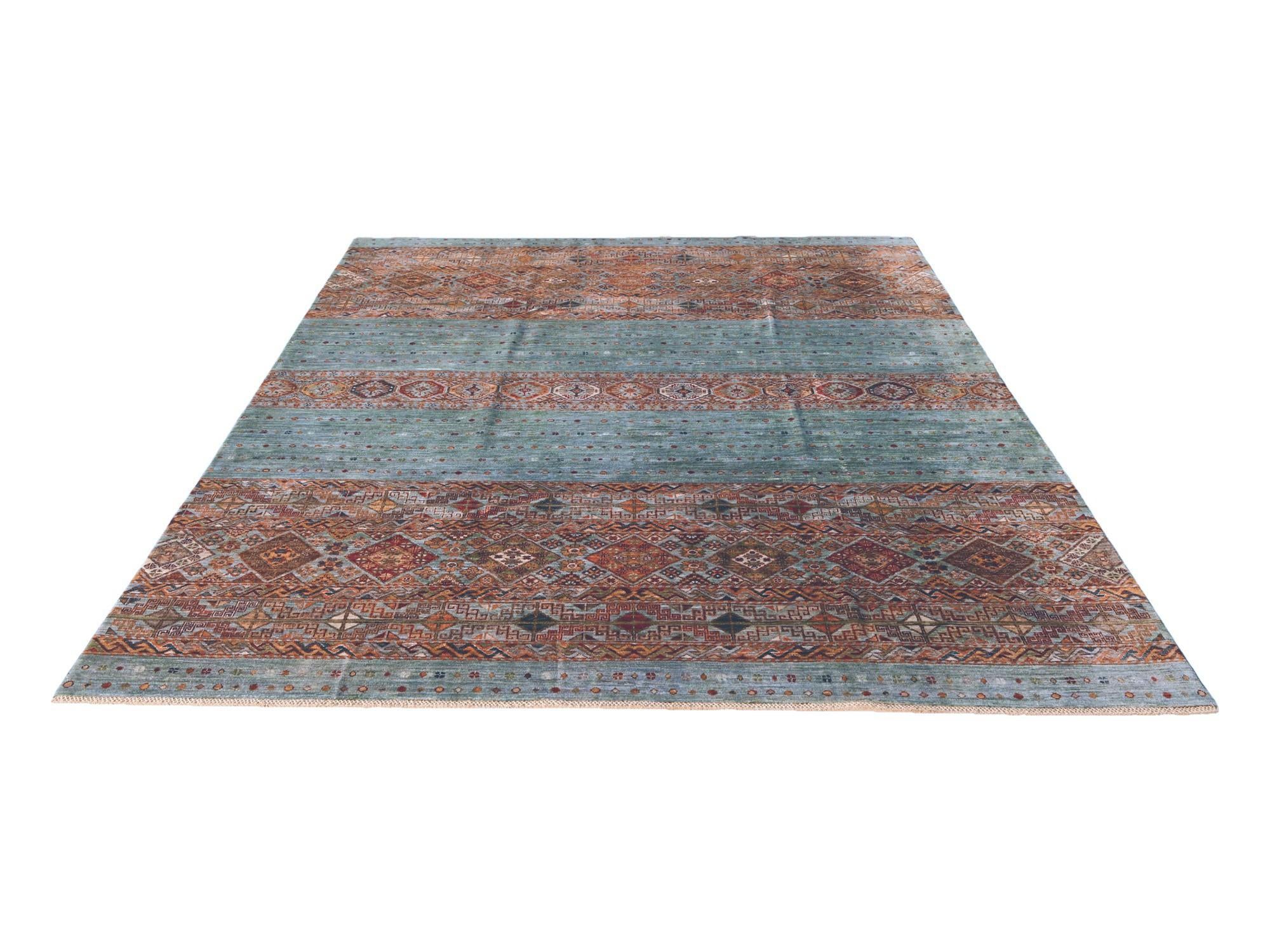 8' x 10' 3 Hand Knotted Kazak Rug