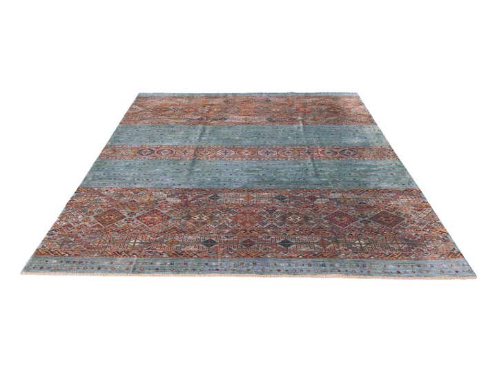 8' x 10' 3 Hand Knotted Kazak Rug