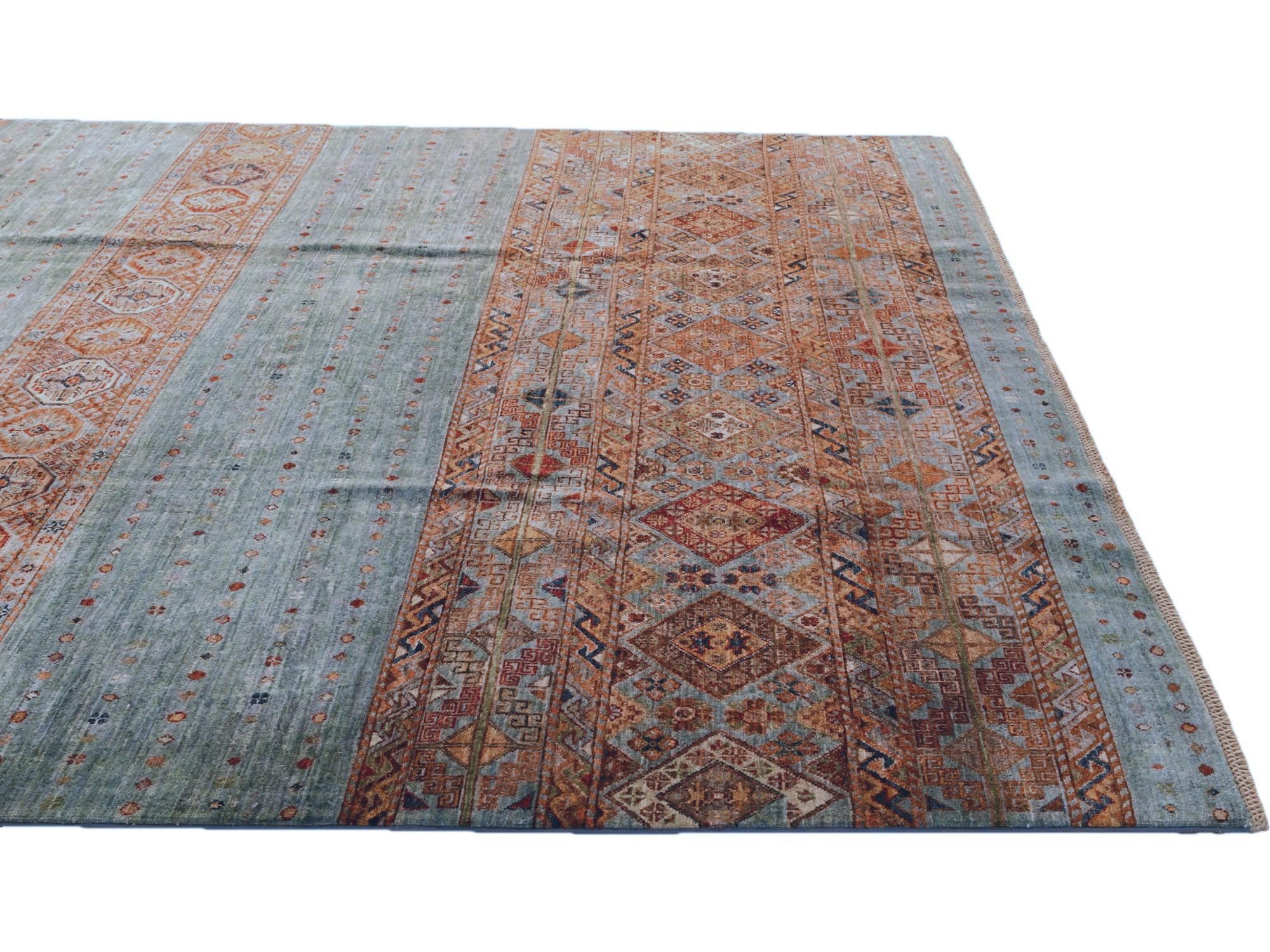 8' x 10' 3 Hand Knotted Kazak Rug