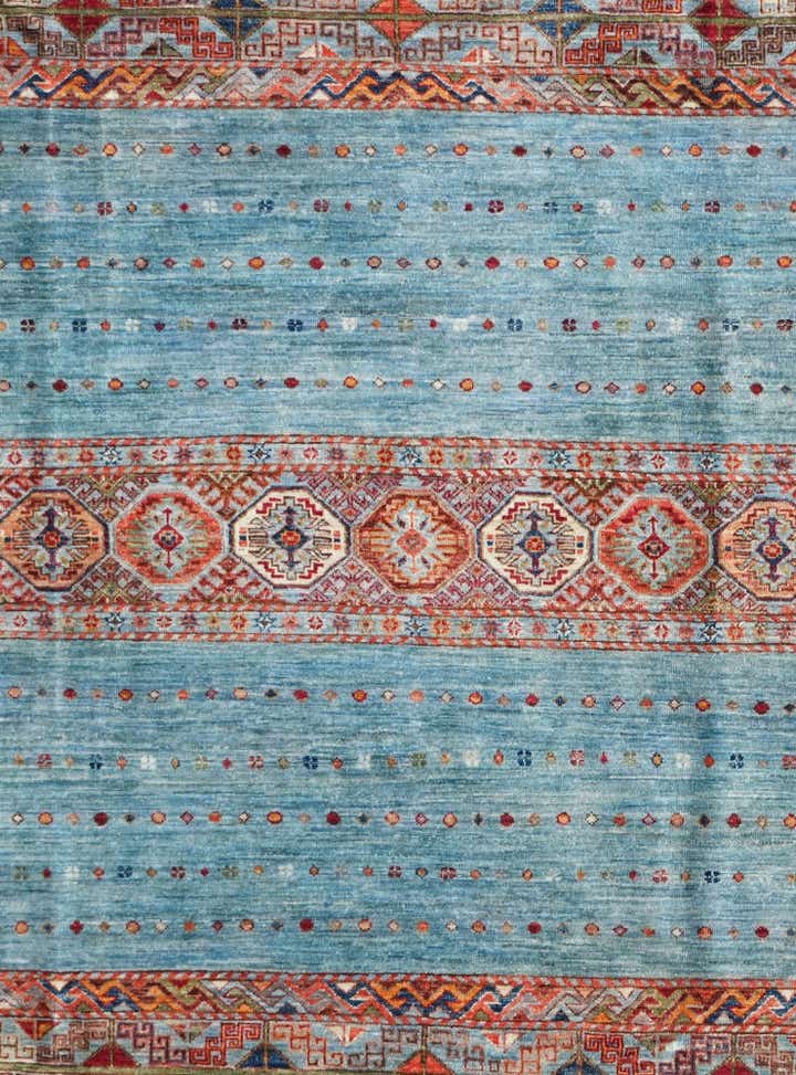 8' x 10' 3 Hand Knotted Kazak Rug