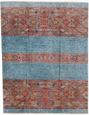 8' x 10' 3 Hand Knotted Kazak Rug
