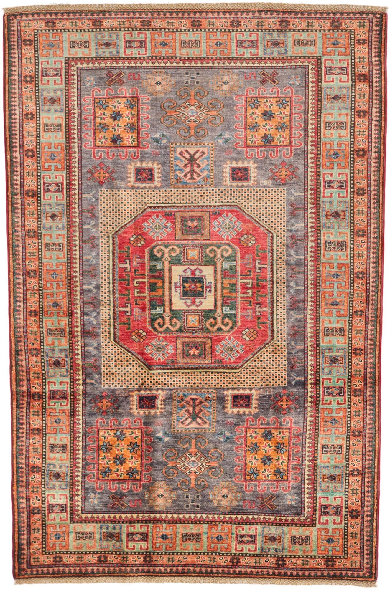 4' 3 x 6' 6 Hand Knotted Kazak Rug
