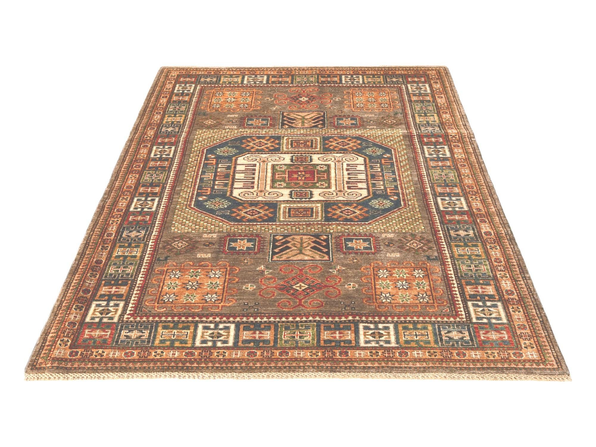5' 1 x 6' 11 Hand Knotted Kazak Rug