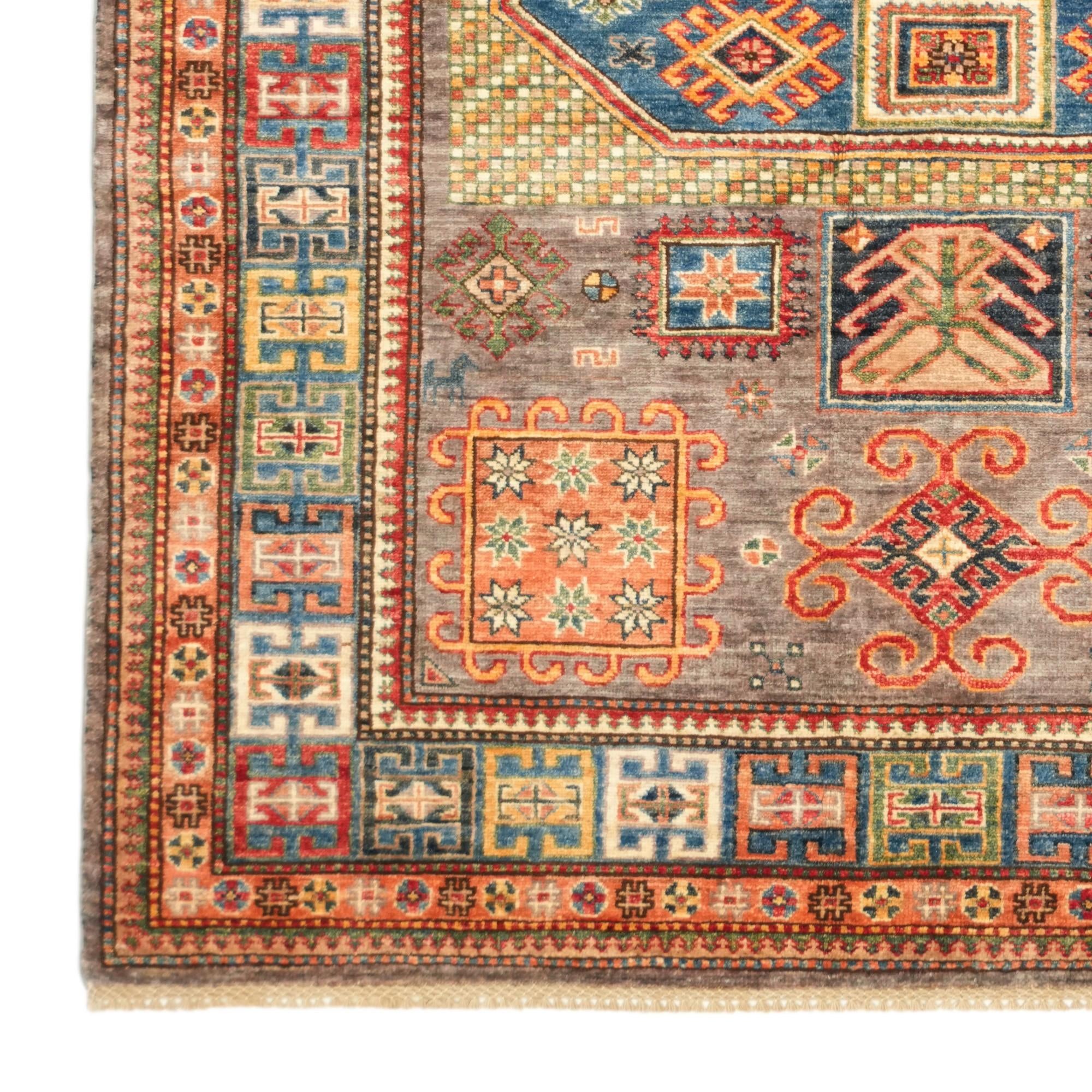 5' 1 x 6' 11 Hand Knotted Kazak Rug