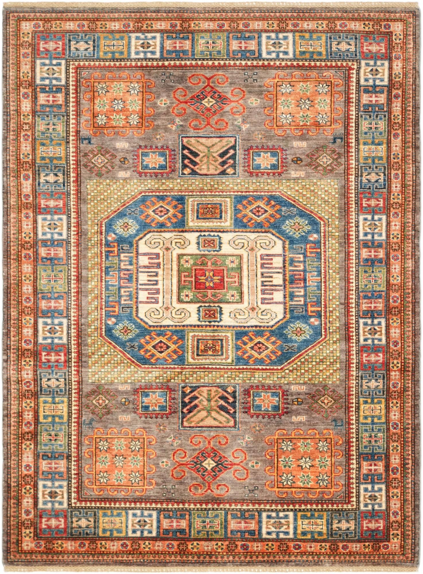 5' 1 x 6' 11 Hand Knotted Kazak Rug