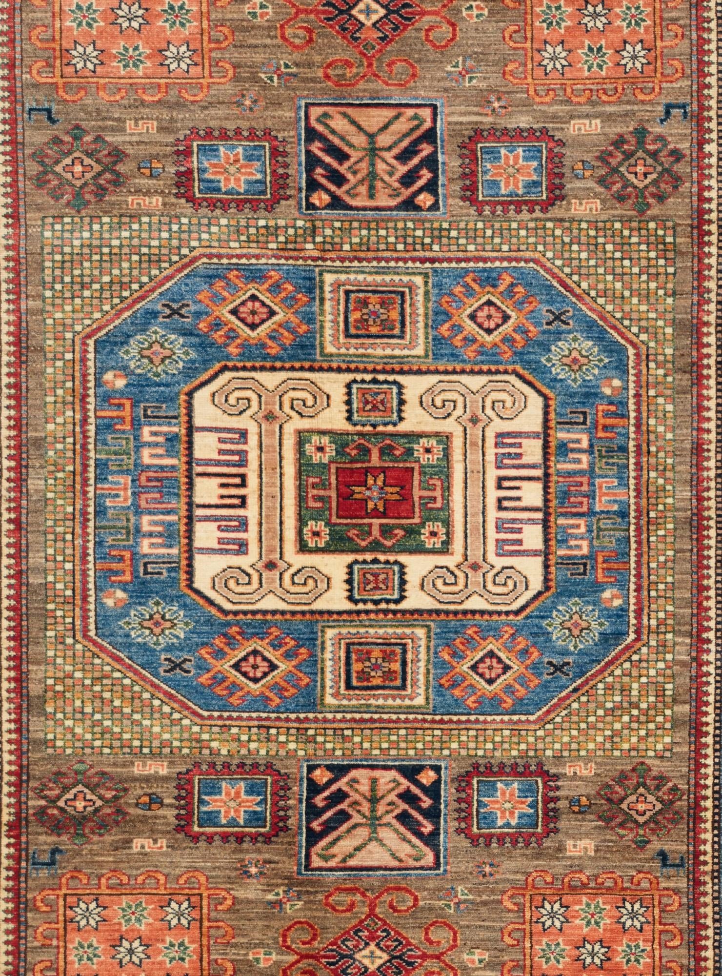 5' 1 x 6' 11 Hand Knotted Kazak Rug
