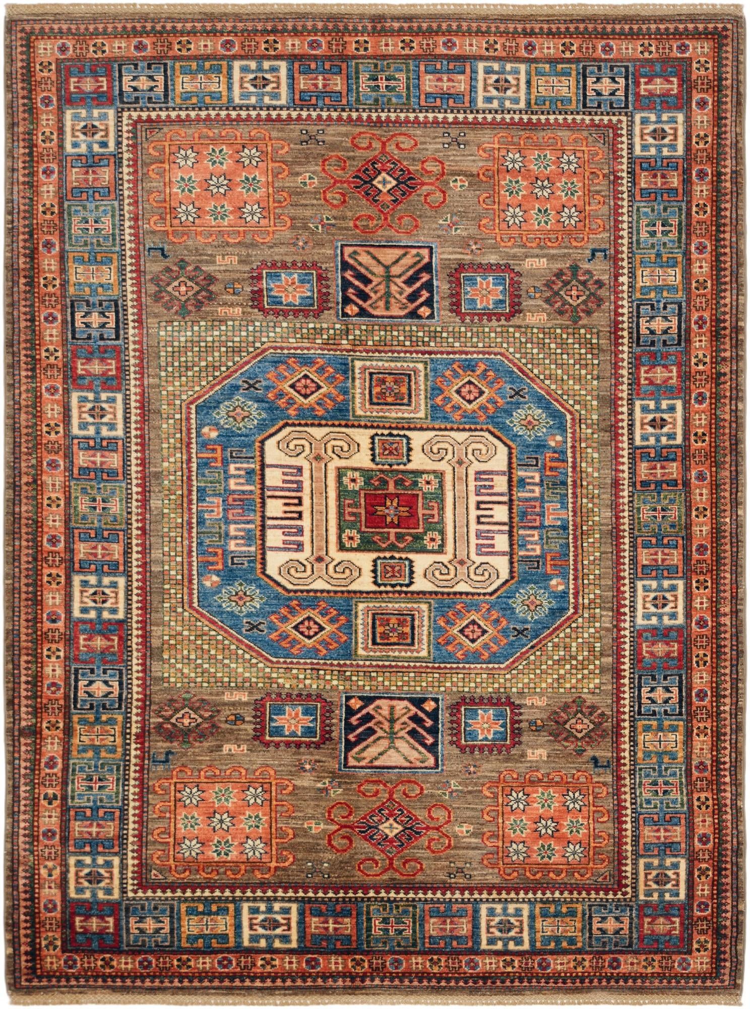 5' 1 x 6' 11 Hand Knotted Kazak Rug