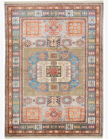 5' x 6' 10 Hand Knotted Kazak Rug