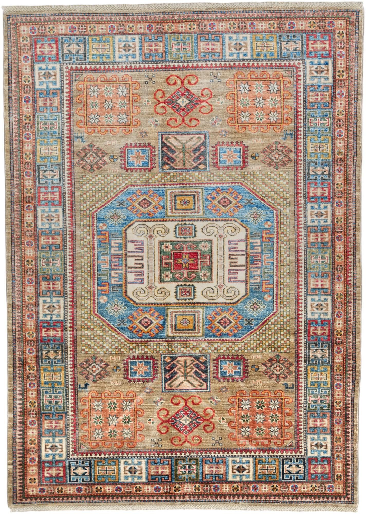 5' x 7' 1 Hand Knotted Kazak Rug