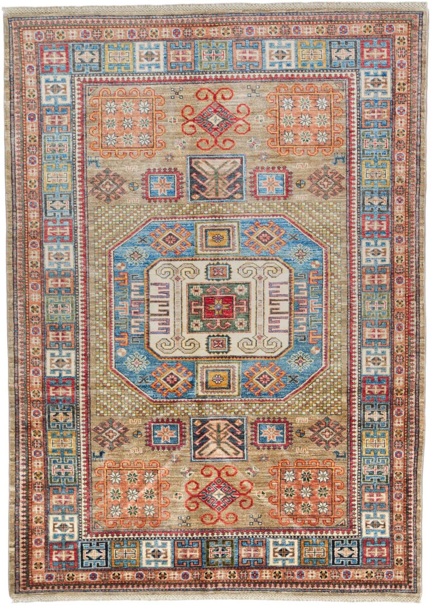 5' x 7' 1 Hand Knotted Kazak Rug