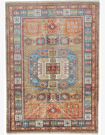 5' x 7' 1 Hand Knotted Kazak Rug