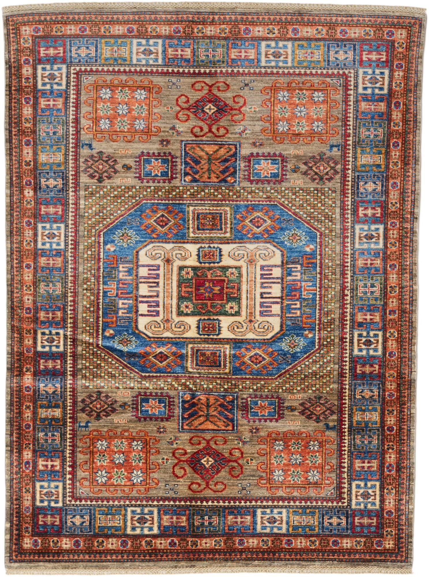 4' 11 x 6' 8 Hand Knotted Kazak Rug