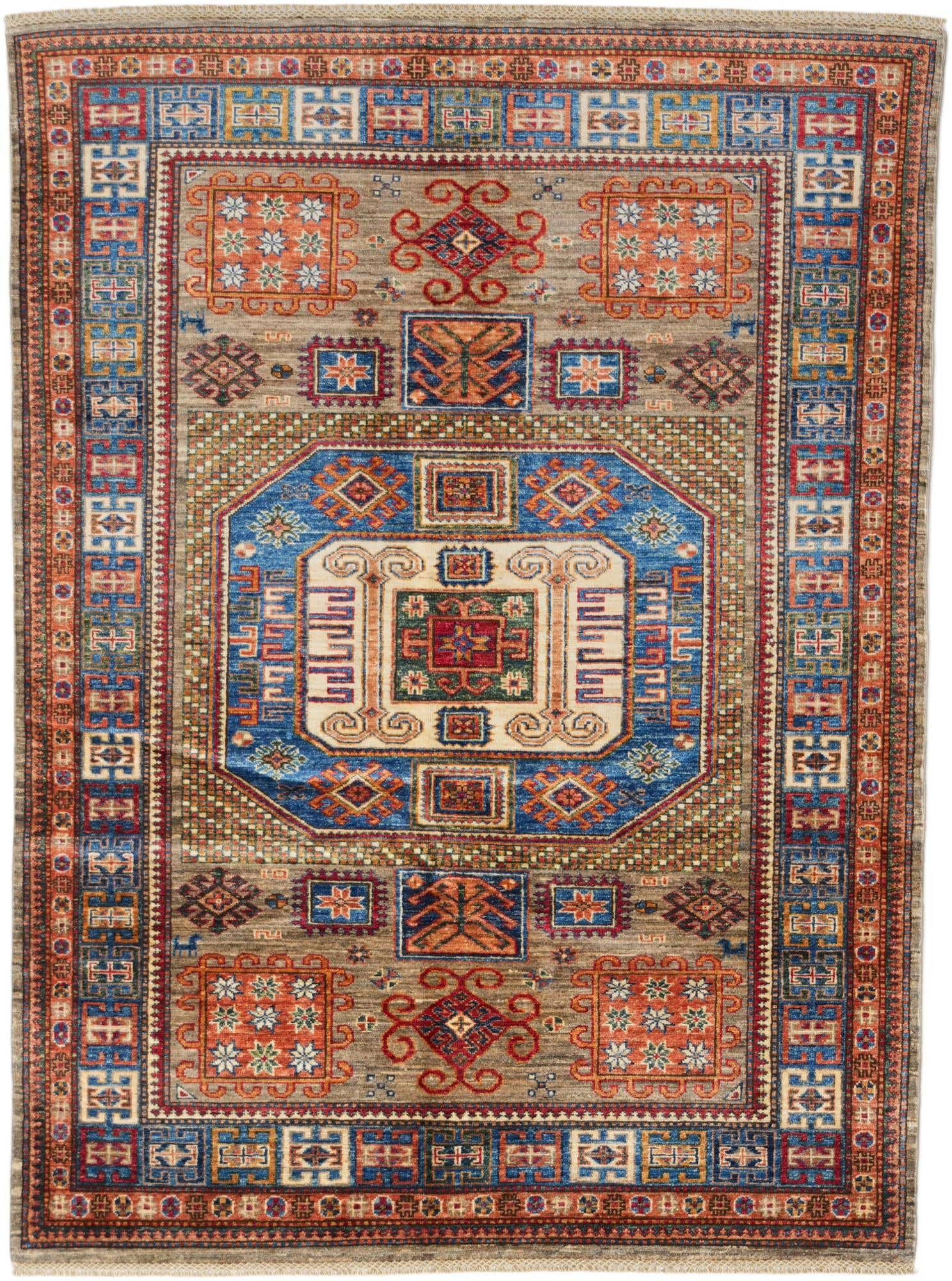 4' 11 x 6' 8 Hand Knotted Kazak Rug
