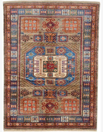 4' 11 x 6' 8 Hand Knotted Kazak Rug