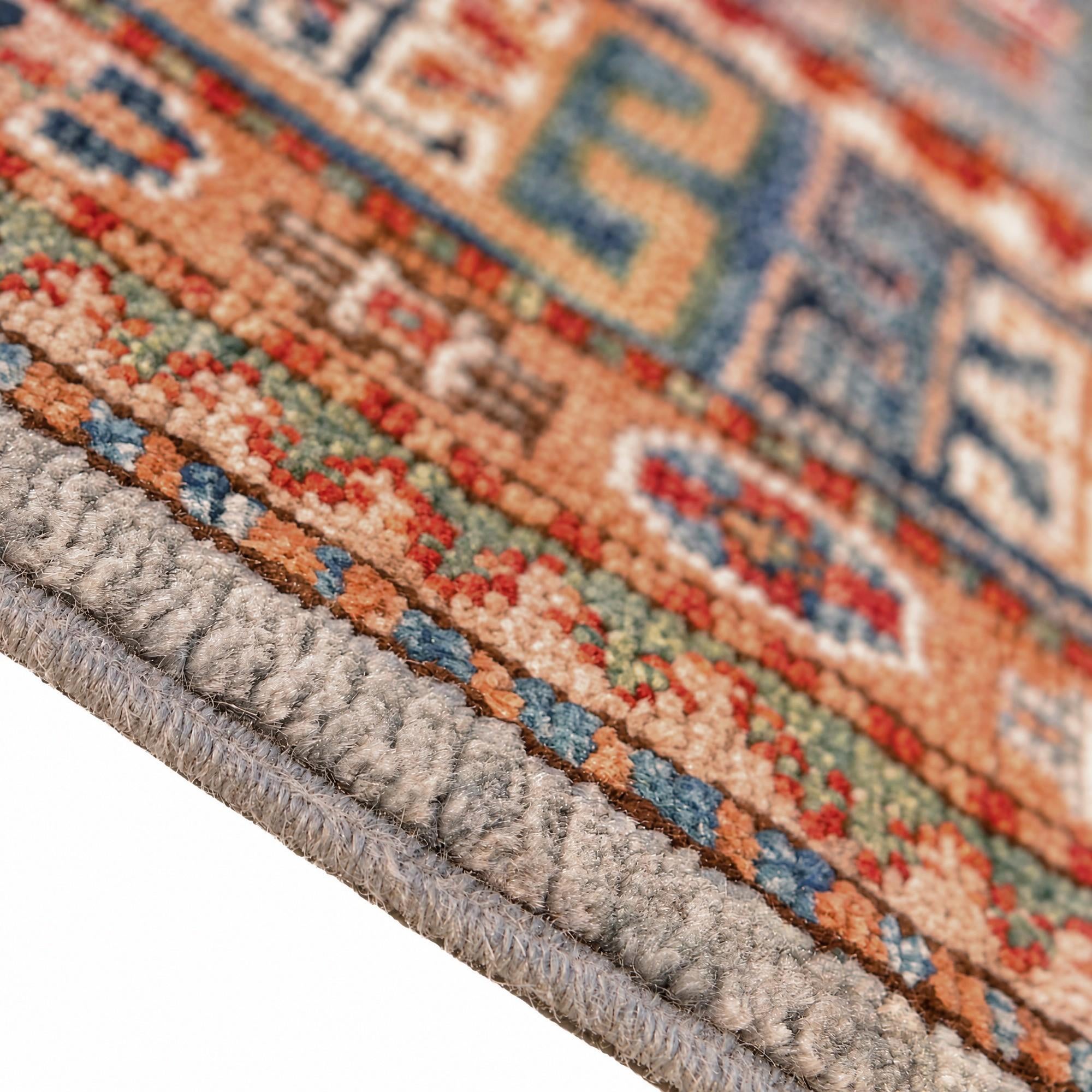 4' 11 x 7' Hand Knotted Kazak Rug
