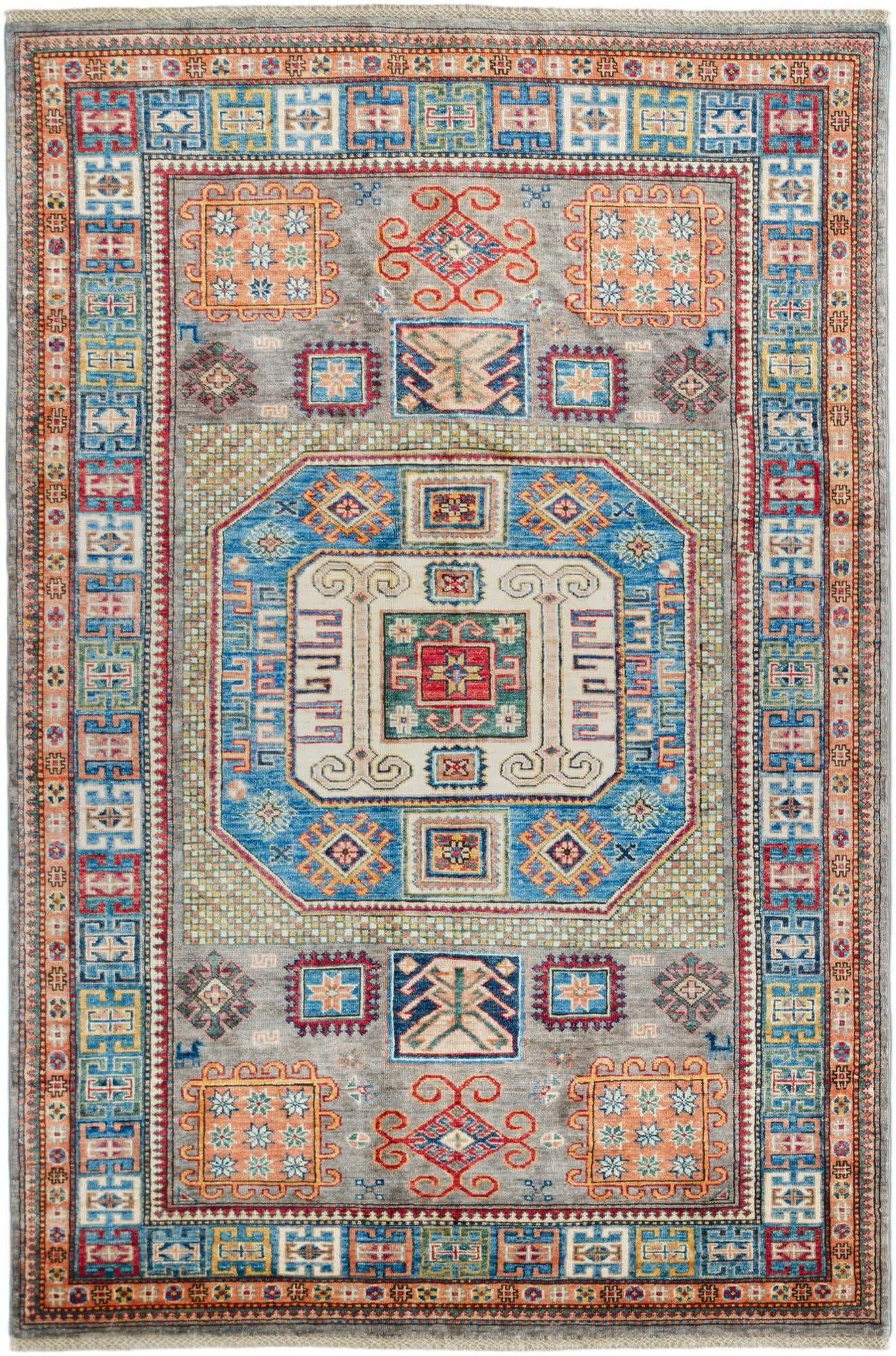 4' 11 x 7' 6 Hand Knotted Kazak Rug