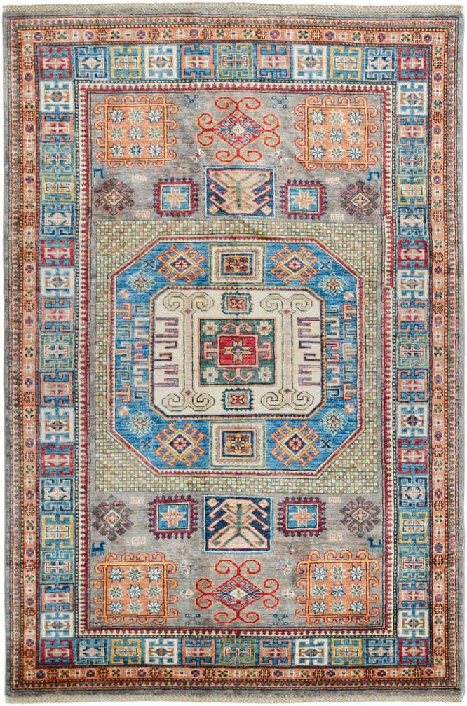 4' 11 x 7' 6 Hand Knotted Kazak Rug