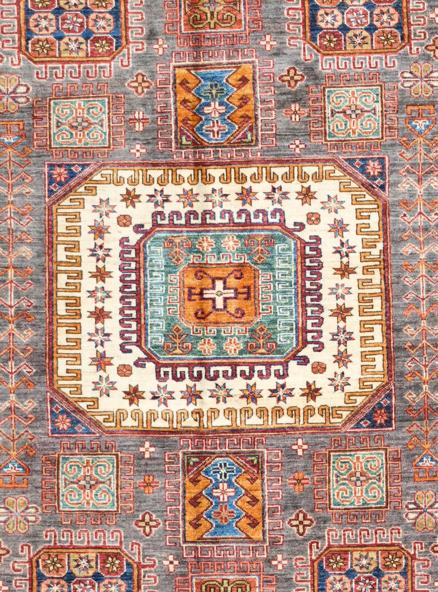 5' 4 x 7' 3 Hand Knotted Kazak Rug