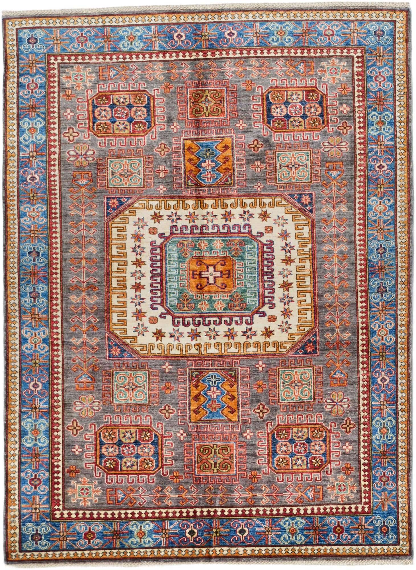 5' 4 x 7' 3 Hand Knotted Kazak Rug