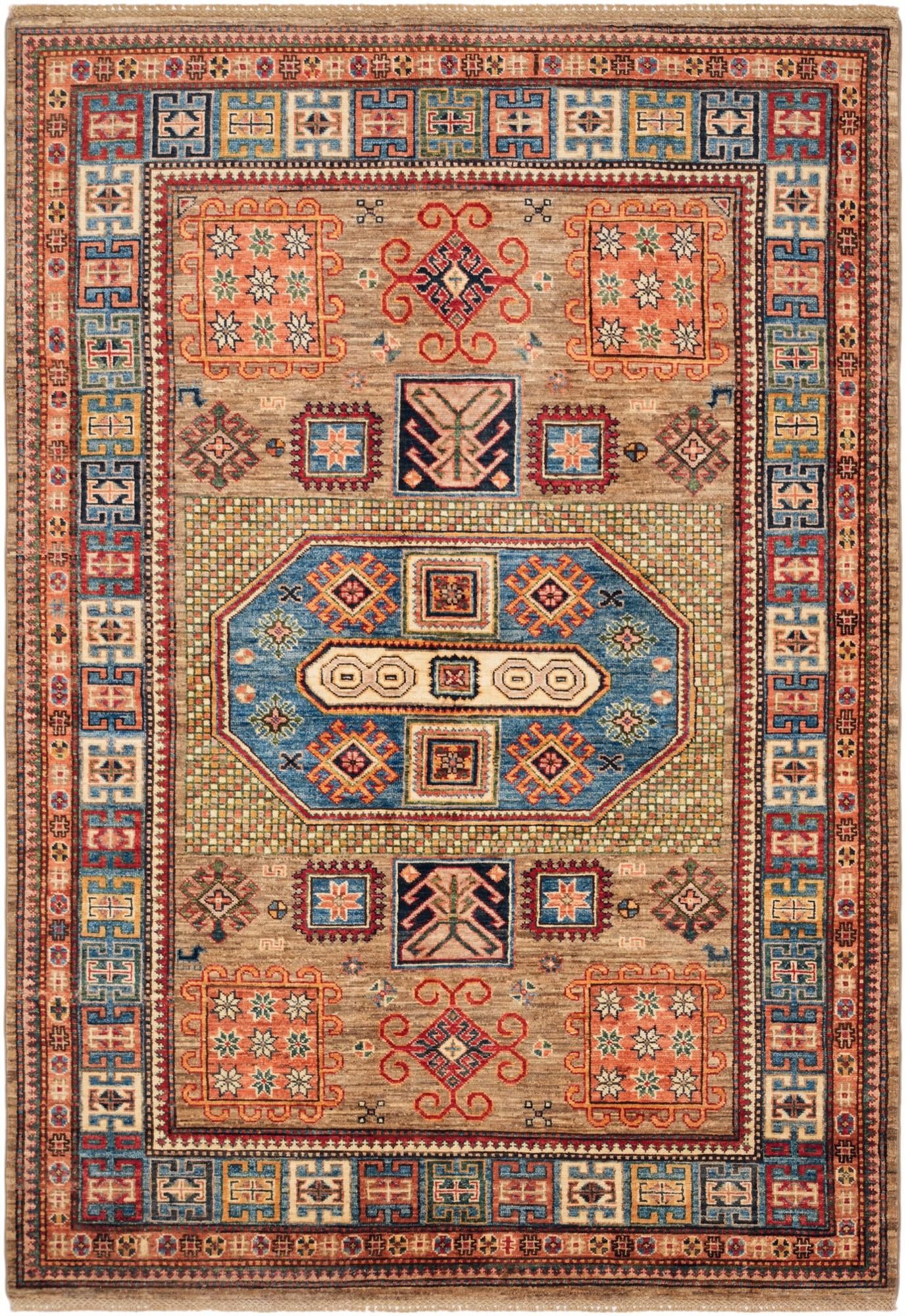 5' 2 x 7' 7 Hand Knotted Kazak Rug