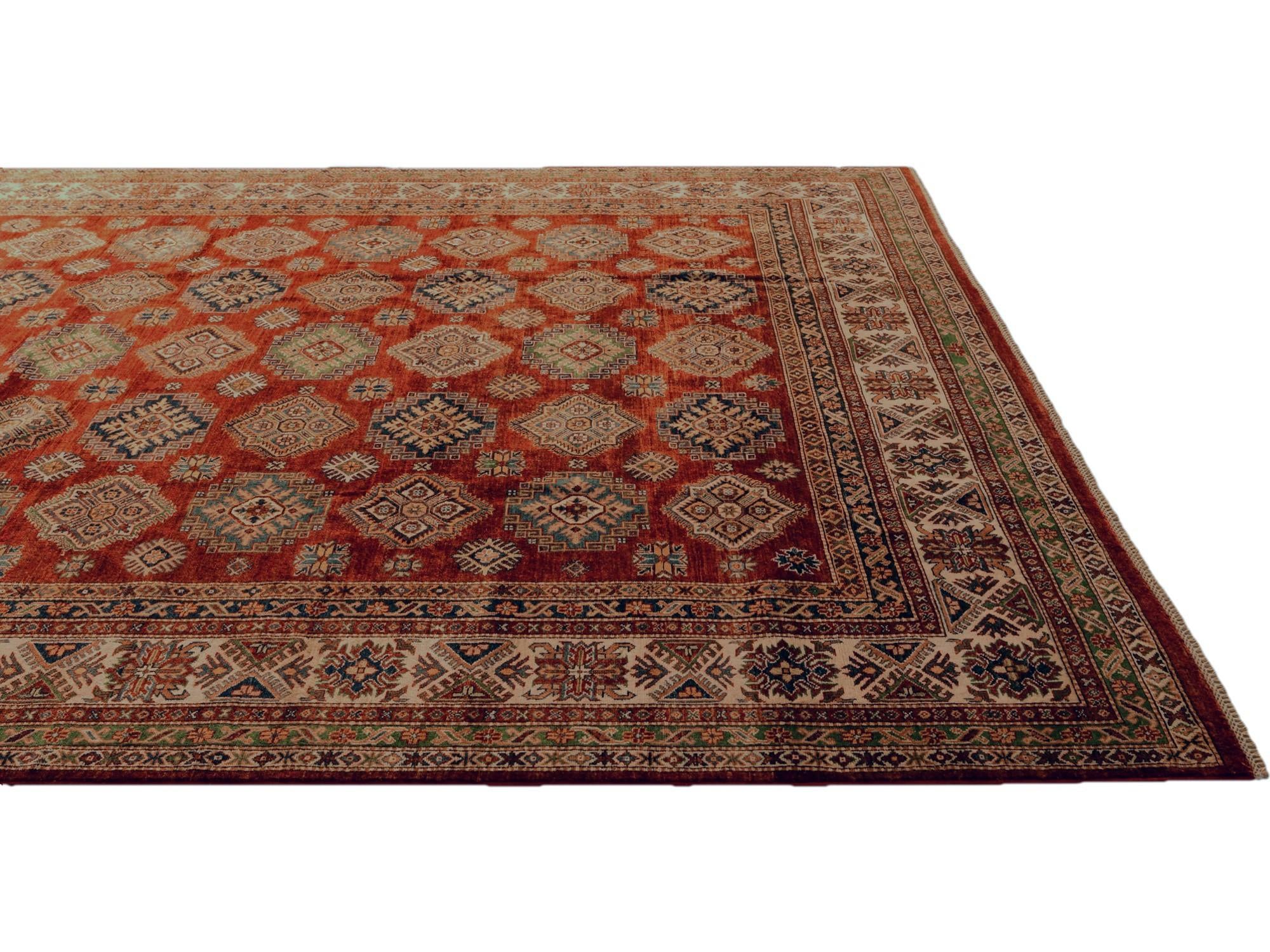 10' 4 x 14' 1 Hand Knotted Kazak Rug