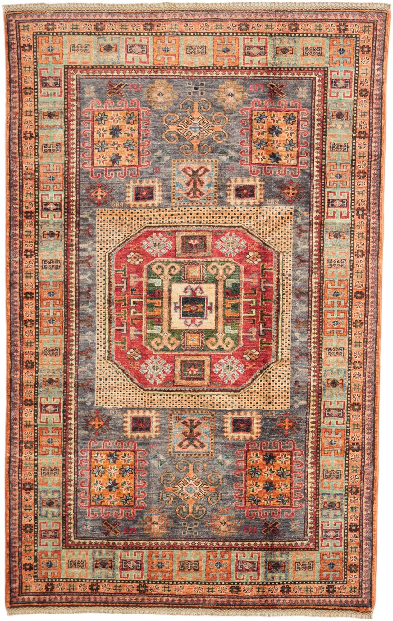 4' x 6' 5 Hand Knotted Kazak Rug