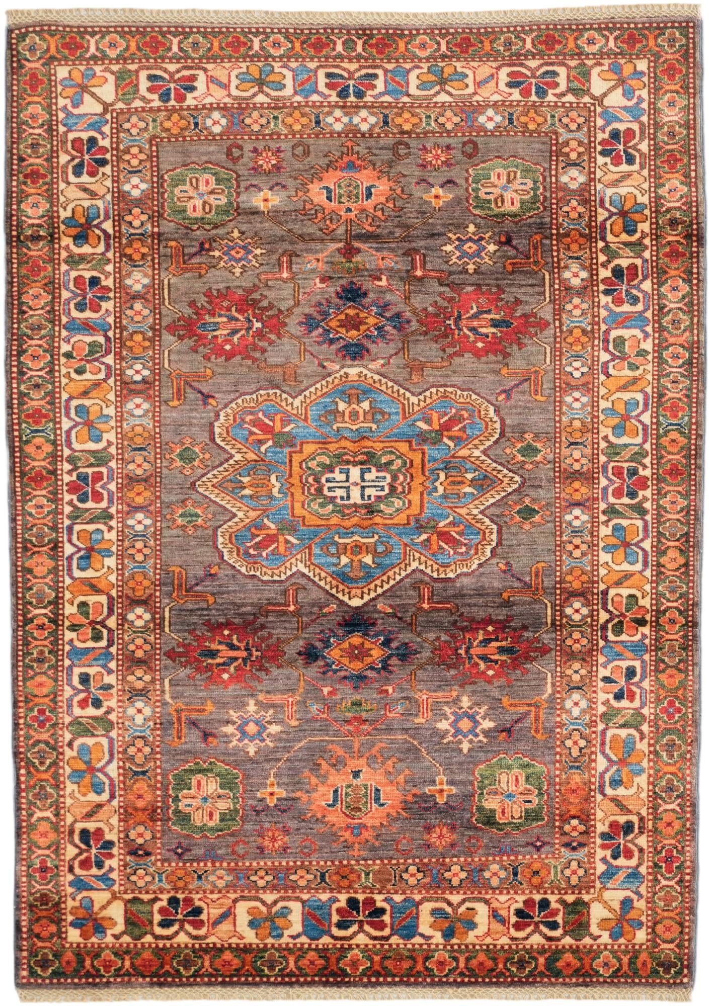 4' 1 x 5' 9 Hand Knotted Kazak Rug