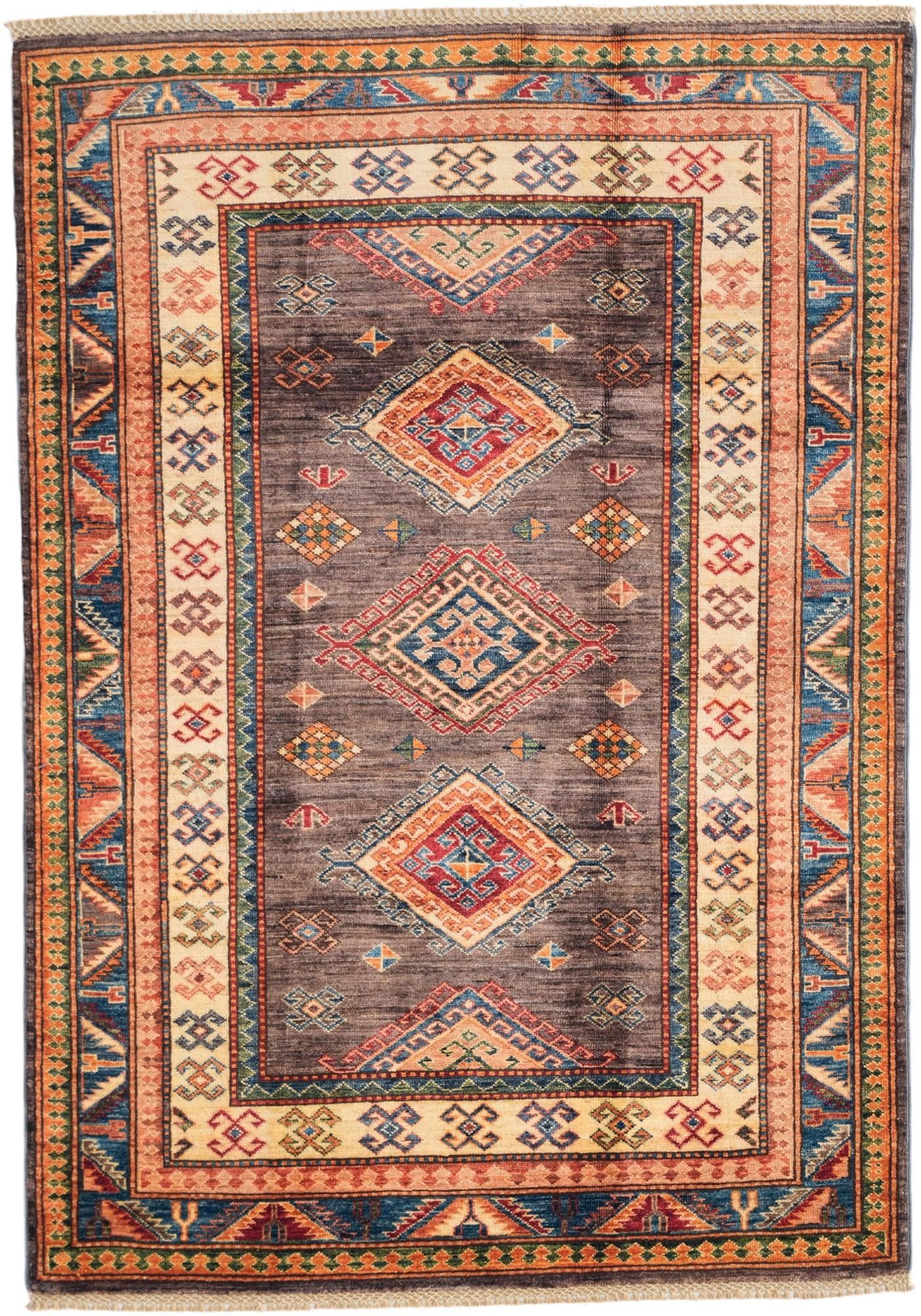 4' x 5' 9 Hand Knotted Kazak Rug