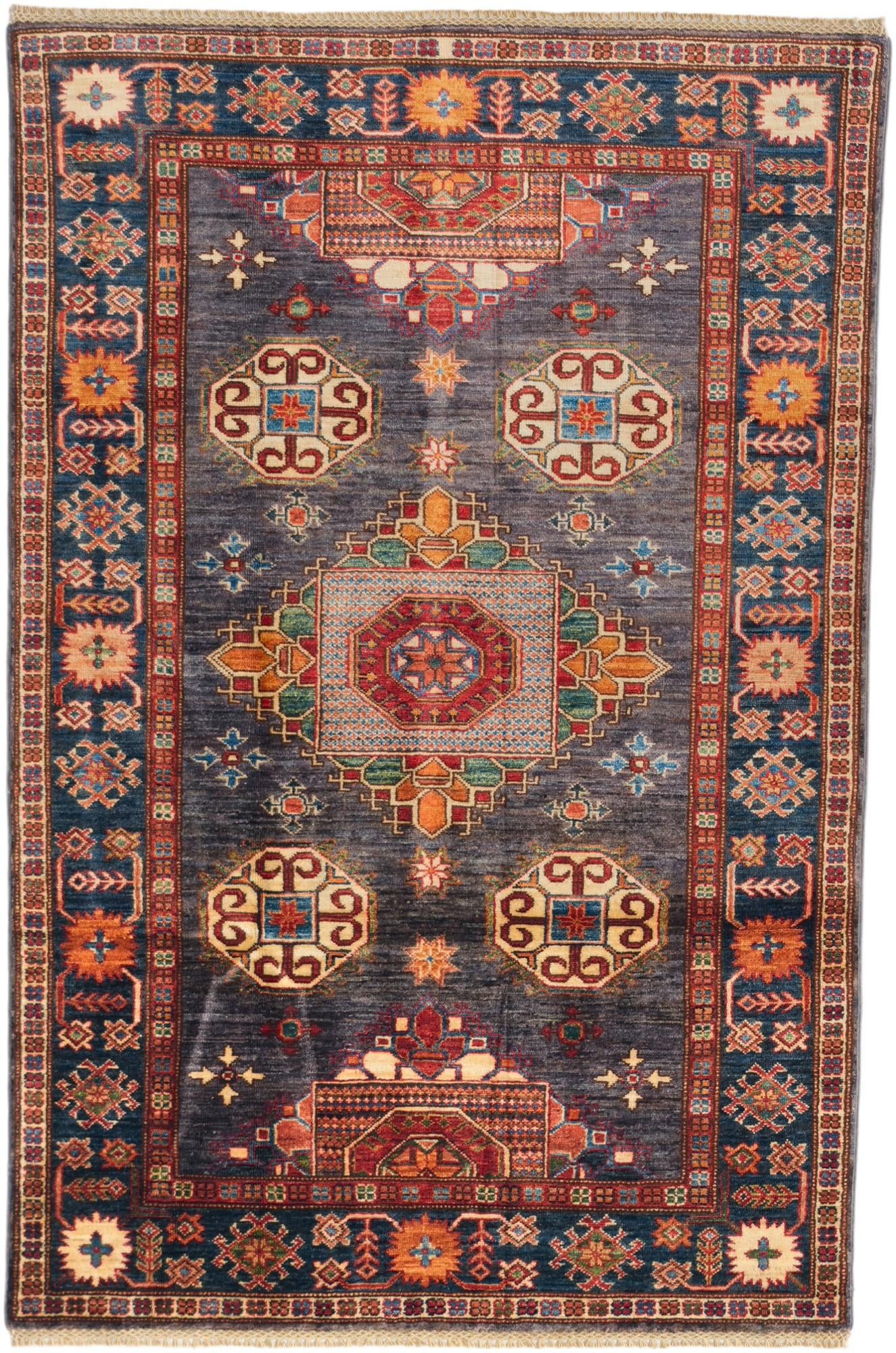 4' x 6' Hand Knotted Kazak Rug
