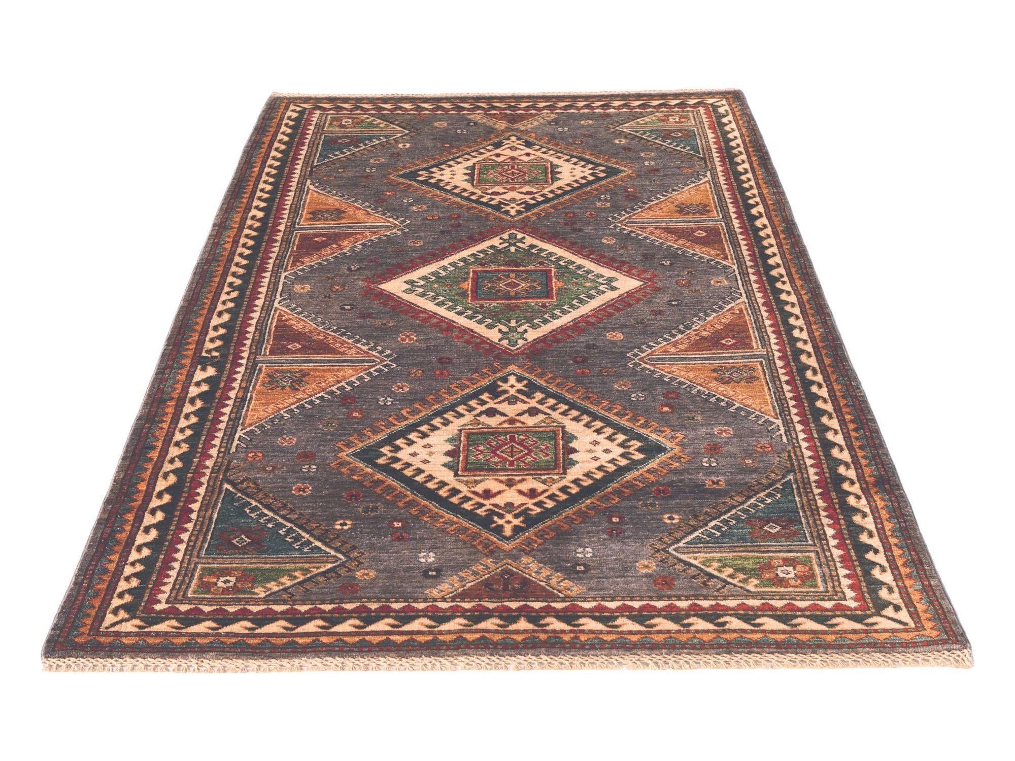 4' 3 x 6' 2 Hand Knotted Kazak Rug