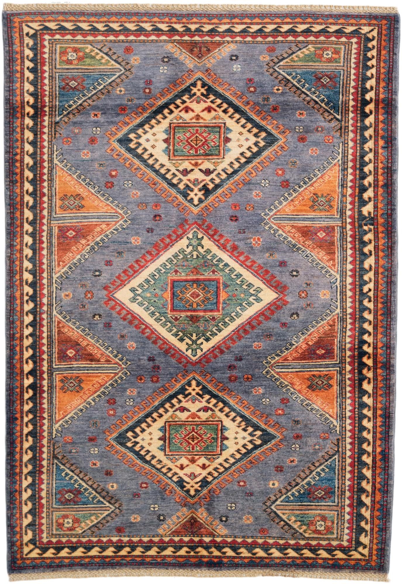 4' 3 x 6' 2 Hand Knotted Kazak Rug