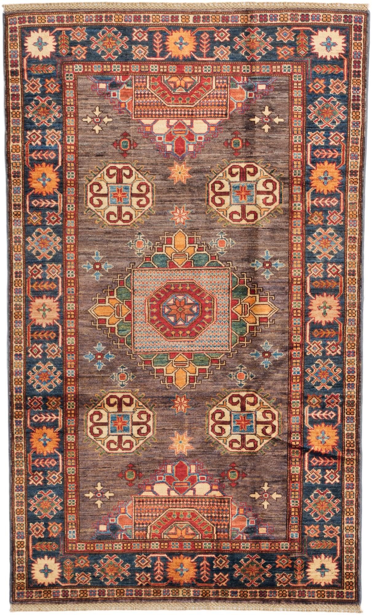 3' 10 x 6' 4 Hand Knotted Kazak Rug