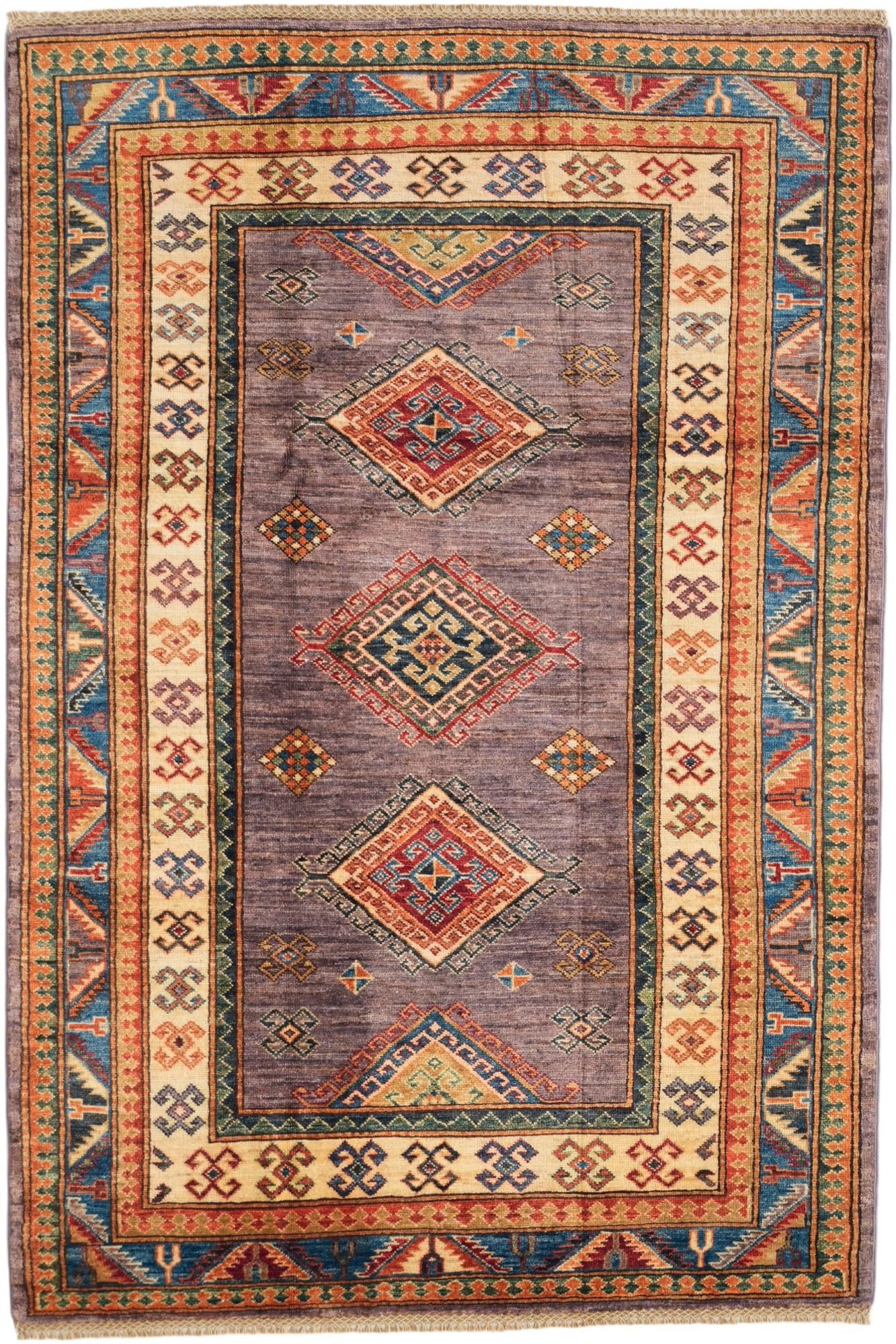 4' x 6' 1 Hand Knotted Kazak Rug